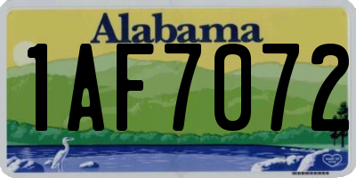 AL license plate 1AF7072