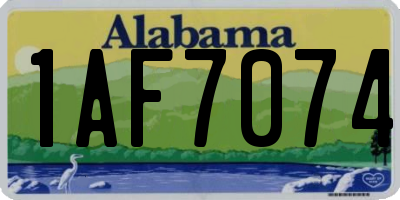 AL license plate 1AF7074