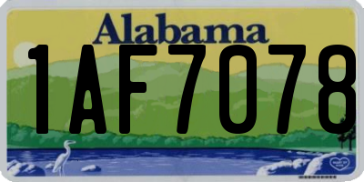 AL license plate 1AF7078