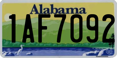 AL license plate 1AF7092