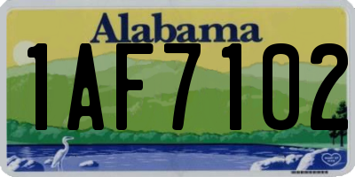 AL license plate 1AF7102