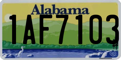 AL license plate 1AF7103