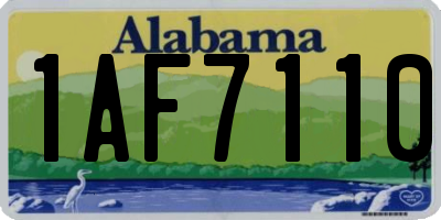 AL license plate 1AF7110