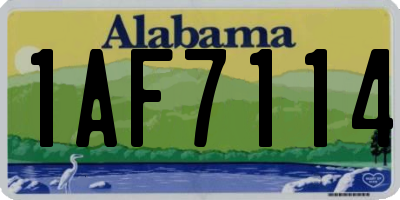 AL license plate 1AF7114