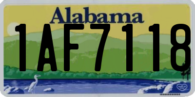 AL license plate 1AF7118