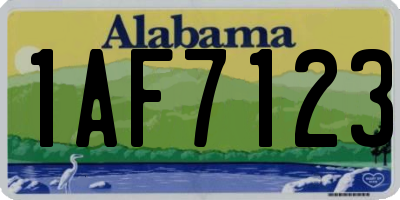 AL license plate 1AF7123