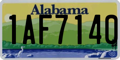 AL license plate 1AF7140