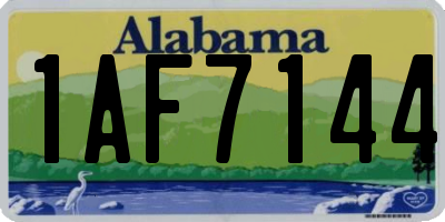 AL license plate 1AF7144