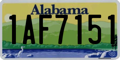 AL license plate 1AF7151