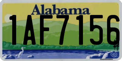 AL license plate 1AF7156