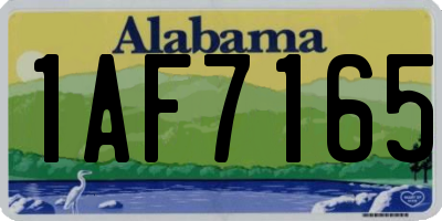 AL license plate 1AF7165