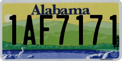 AL license plate 1AF7171