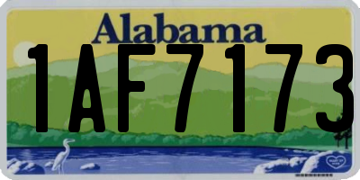 AL license plate 1AF7173