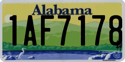 AL license plate 1AF7178