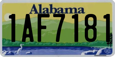 AL license plate 1AF7181