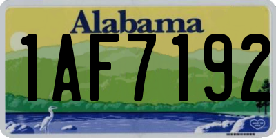 AL license plate 1AF7192