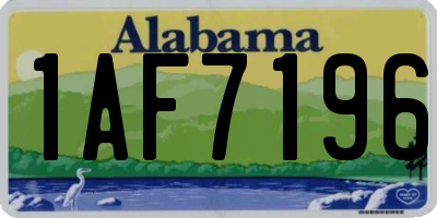 AL license plate 1AF7196