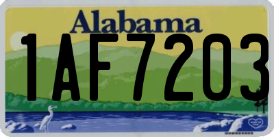 AL license plate 1AF7203