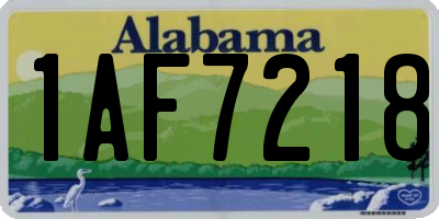 AL license plate 1AF7218