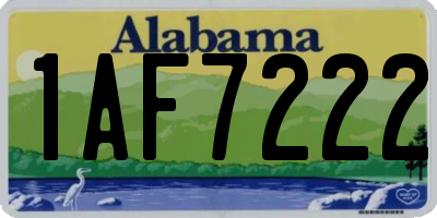 AL license plate 1AF7222