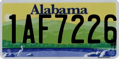 AL license plate 1AF7226