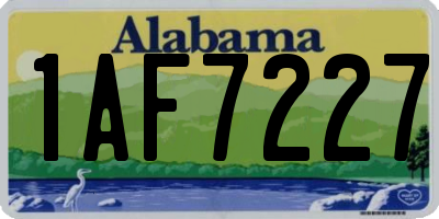 AL license plate 1AF7227