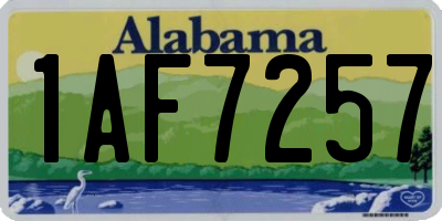 AL license plate 1AF7257