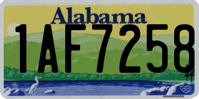 AL license plate 1AF7258