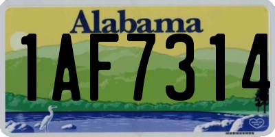 AL license plate 1AF7314