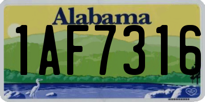 AL license plate 1AF7316