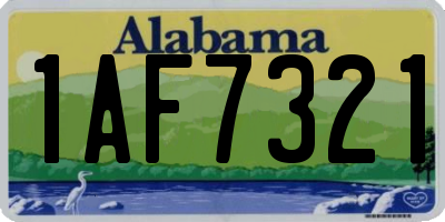 AL license plate 1AF7321