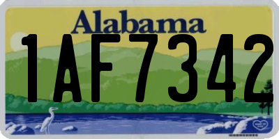 AL license plate 1AF7342