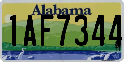 AL license plate 1AF7344