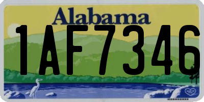 AL license plate 1AF7346
