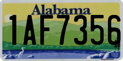 AL license plate 1AF7356