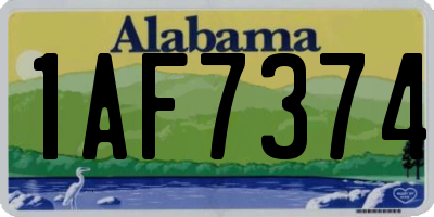 AL license plate 1AF7374