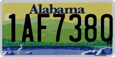 AL license plate 1AF7380