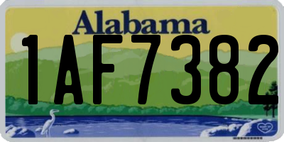 AL license plate 1AF7382
