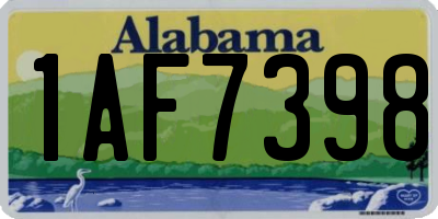 AL license plate 1AF7398