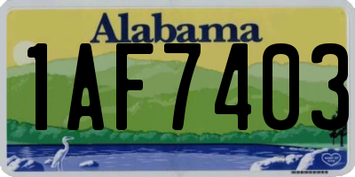 AL license plate 1AF7403