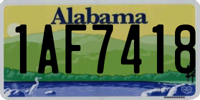AL license plate 1AF7418