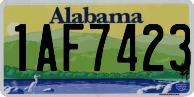 AL license plate 1AF7423