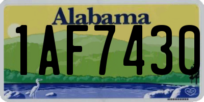 AL license plate 1AF7430