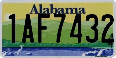 AL license plate 1AF7432