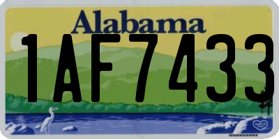 AL license plate 1AF7433
