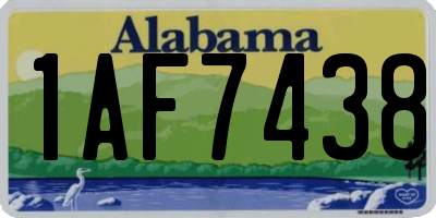 AL license plate 1AF7438