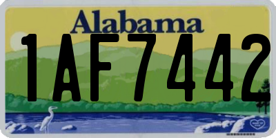AL license plate 1AF7442