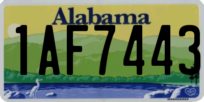 AL license plate 1AF7443