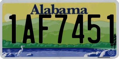 AL license plate 1AF7451