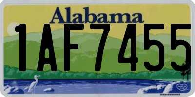 AL license plate 1AF7455